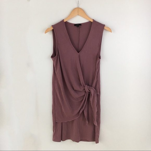 DREW Dresses & Skirts - Drew faux wrap mauve knot tie sleeveless dress M